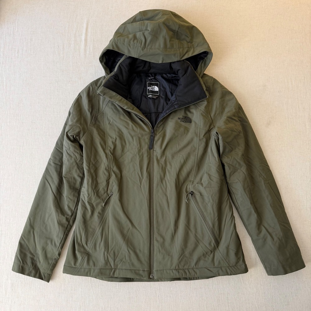 The North Face WindWall PrimaLoft Hooded Jacket Womens L Olive Green